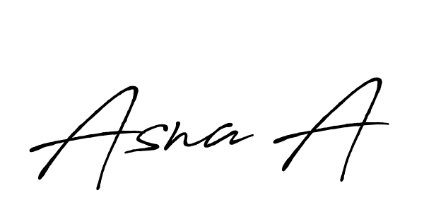 Make a beautiful signature design for name Asna A. With this signature (Antro_Vectra_Bolder) style, you can create a handwritten signature for free. Asna A signature style 7 images and pictures png