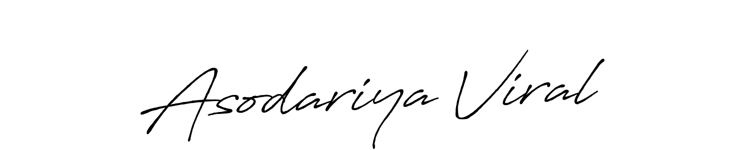 How to make Asodariya Viral name signature. Use Antro_Vectra_Bolder style for creating short signs online. This is the latest handwritten sign. Asodariya Viral signature style 7 images and pictures png