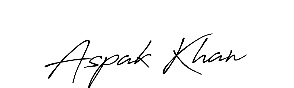 Design your own signature with our free online signature maker. With this signature software, you can create a handwritten (Antro_Vectra_Bolder) signature for name Aspak Khan. Aspak Khan signature style 7 images and pictures png