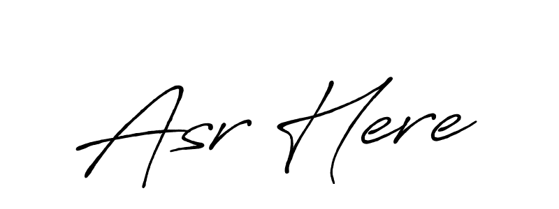 How to make Asr Here name signature. Use Antro_Vectra_Bolder style for creating short signs online. This is the latest handwritten sign. Asr Here signature style 7 images and pictures png