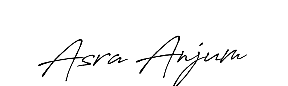 Make a beautiful signature design for name Asra Anjum. With this signature (Antro_Vectra_Bolder) style, you can create a handwritten signature for free. Asra Anjum signature style 7 images and pictures png