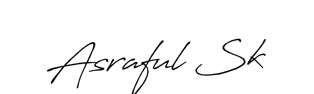 Create a beautiful signature design for name Asraful Sk. With this signature (Antro_Vectra_Bolder) fonts, you can make a handwritten signature for free. Asraful Sk signature style 7 images and pictures png