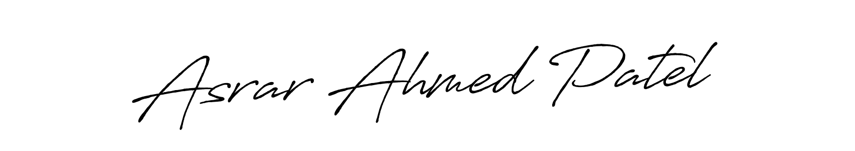 The best way (Antro_Vectra_Bolder) to make a short signature is to pick only two or three words in your name. The name Asrar Ahmed Patel include a total of six letters. For converting this name. Asrar Ahmed Patel signature style 7 images and pictures png