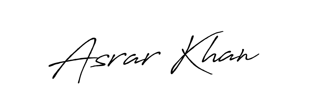 Design your own signature with our free online signature maker. With this signature software, you can create a handwritten (Antro_Vectra_Bolder) signature for name Asrar Khan. Asrar Khan signature style 7 images and pictures png