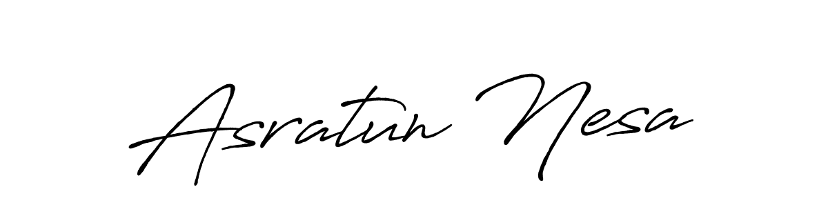 Asratun Nesa stylish signature style. Best Handwritten Sign (Antro_Vectra_Bolder) for my name. Handwritten Signature Collection Ideas for my name Asratun Nesa. Asratun Nesa signature style 7 images and pictures png