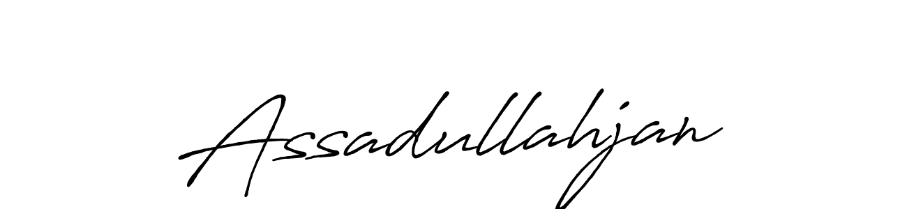 Design your own signature with our free online signature maker. With this signature software, you can create a handwritten (Antro_Vectra_Bolder) signature for name Assadullahjan. Assadullahjan signature style 7 images and pictures png