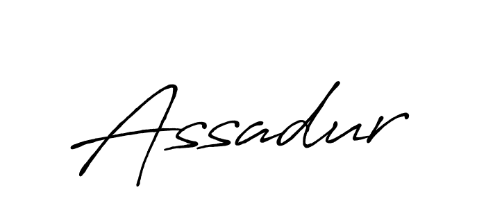 Make a beautiful signature design for name Assadur. With this signature (Antro_Vectra_Bolder) style, you can create a handwritten signature for free. Assadur signature style 7 images and pictures png