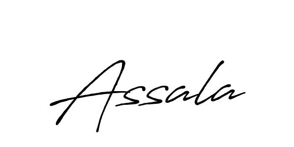 Assala stylish signature style. Best Handwritten Sign (Antro_Vectra_Bolder) for my name. Handwritten Signature Collection Ideas for my name Assala. Assala signature style 7 images and pictures png