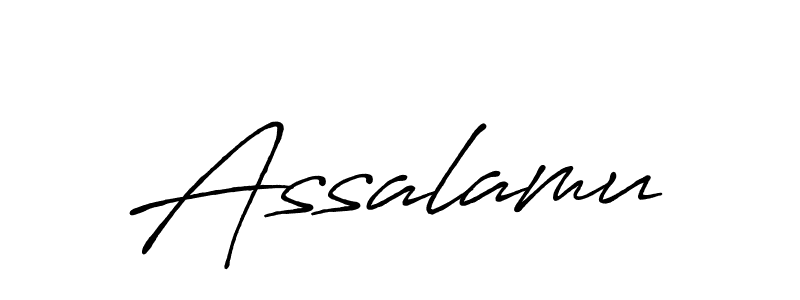 Make a beautiful signature design for name Assalamu. With this signature (Antro_Vectra_Bolder) style, you can create a handwritten signature for free. Assalamu signature style 7 images and pictures png