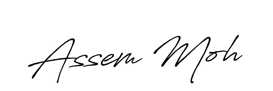 Also You can easily find your signature by using the search form. We will create Assem Moh name handwritten signature images for you free of cost using Antro_Vectra_Bolder sign style. Assem Moh signature style 7 images and pictures png