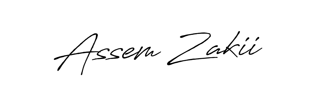 Assem Zakii stylish signature style. Best Handwritten Sign (Antro_Vectra_Bolder) for my name. Handwritten Signature Collection Ideas for my name Assem Zakii. Assem Zakii signature style 7 images and pictures png