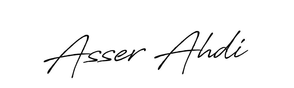 Design your own signature with our free online signature maker. With this signature software, you can create a handwritten (Antro_Vectra_Bolder) signature for name Asser Ahdi. Asser Ahdi signature style 7 images and pictures png