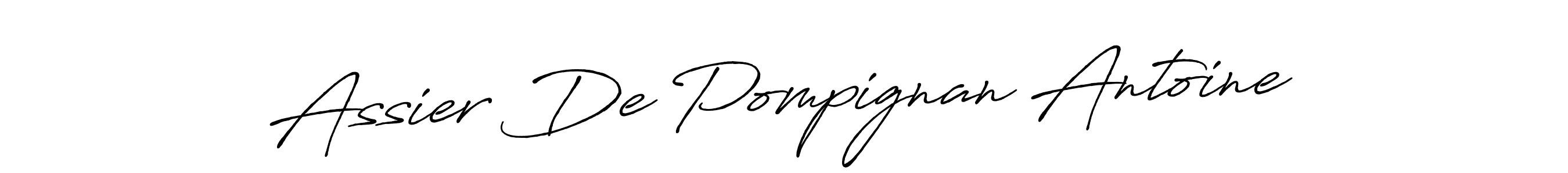 Design your own signature with our free online signature maker. With this signature software, you can create a handwritten (Antro_Vectra_Bolder) signature for name Assier De Pompignan Antoine. Assier De Pompignan Antoine signature style 7 images and pictures png