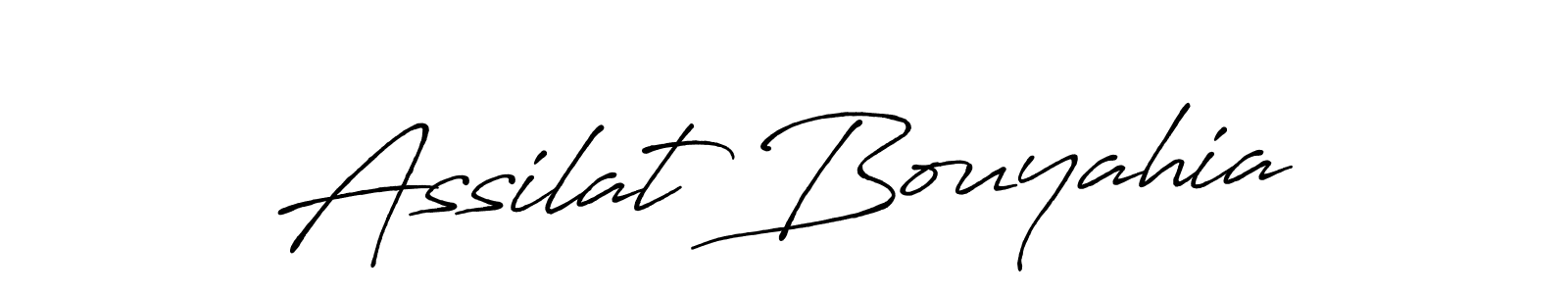 Create a beautiful signature design for name Assilat Bouyahia. With this signature (Antro_Vectra_Bolder) fonts, you can make a handwritten signature for free. Assilat Bouyahia signature style 7 images and pictures png