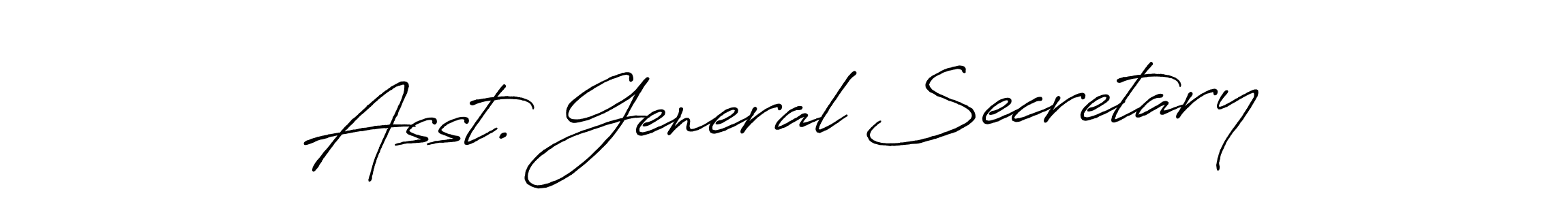 The best way (Antro_Vectra_Bolder) to make a short signature is to pick only two or three words in your name. The name Asst. General Secretary include a total of six letters. For converting this name. Asst. General Secretary signature style 7 images and pictures png