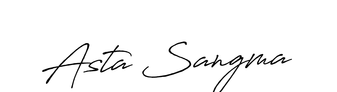 Make a beautiful signature design for name Asta Sangma. With this signature (Antro_Vectra_Bolder) style, you can create a handwritten signature for free. Asta Sangma signature style 7 images and pictures png