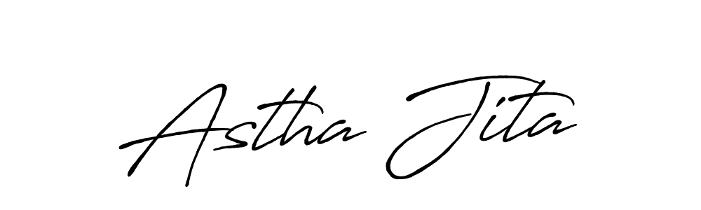 How to make Astha Jita name signature. Use Antro_Vectra_Bolder style for creating short signs online. This is the latest handwritten sign. Astha Jita signature style 7 images and pictures png