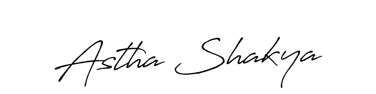 How to make Astha Shakya name signature. Use Antro_Vectra_Bolder style for creating short signs online. This is the latest handwritten sign. Astha Shakya signature style 7 images and pictures png