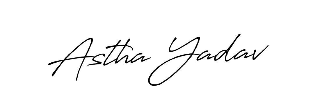 Create a beautiful signature design for name Astha Yadav. With this signature (Antro_Vectra_Bolder) fonts, you can make a handwritten signature for free. Astha Yadav signature style 7 images and pictures png