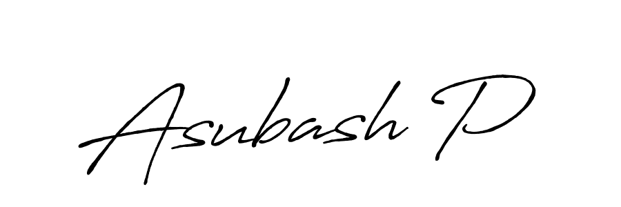 Make a beautiful signature design for name Asubash P. With this signature (Antro_Vectra_Bolder) style, you can create a handwritten signature for free. Asubash P signature style 7 images and pictures png