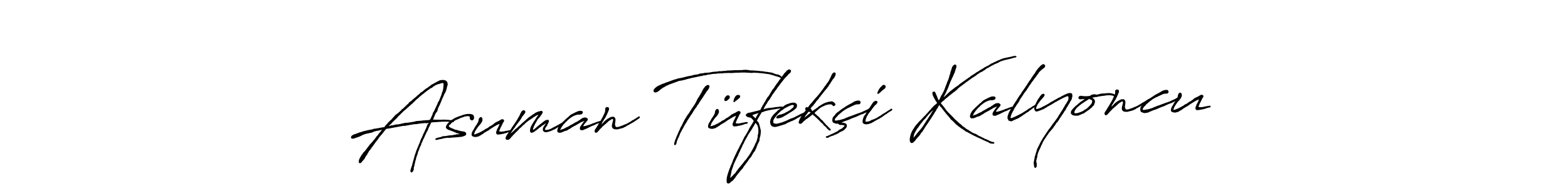 It looks lik you need a new signature style for name Asuman Tüfekçi Kalyoncu. Design unique handwritten (Antro_Vectra_Bolder) signature with our free signature maker in just a few clicks. Asuman Tüfekçi Kalyoncu signature style 7 images and pictures png
