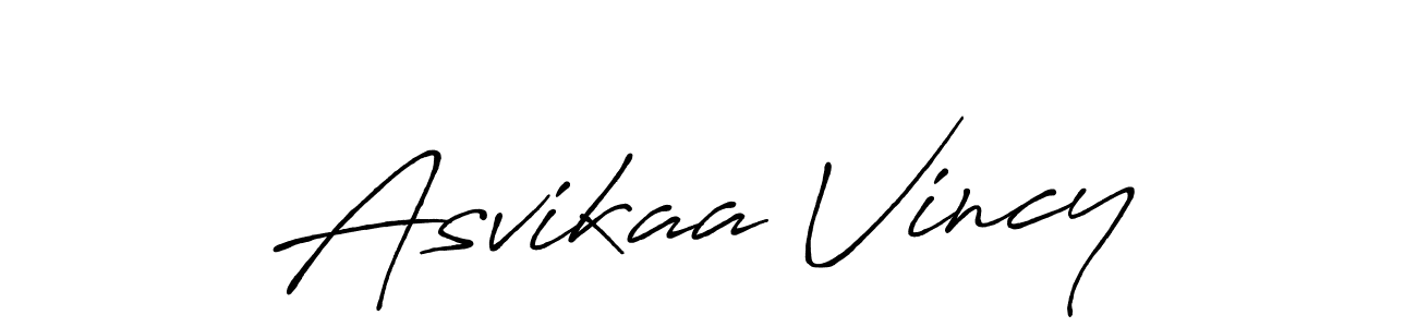 Use a signature maker to create a handwritten signature online. With this signature software, you can design (Antro_Vectra_Bolder) your own signature for name Asvikaa Vincy. Asvikaa Vincy signature style 7 images and pictures png