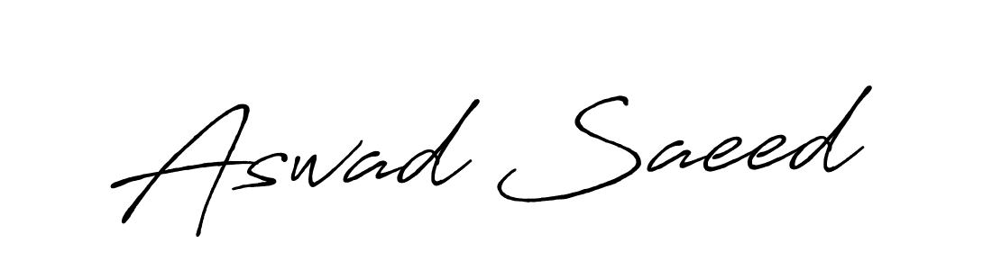 Aswad Saeed stylish signature style. Best Handwritten Sign (Antro_Vectra_Bolder) for my name. Handwritten Signature Collection Ideas for my name Aswad Saeed. Aswad Saeed signature style 7 images and pictures png