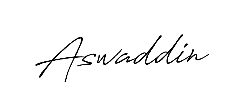 Make a beautiful signature design for name Aswaddin. With this signature (Antro_Vectra_Bolder) style, you can create a handwritten signature for free. Aswaddin signature style 7 images and pictures png