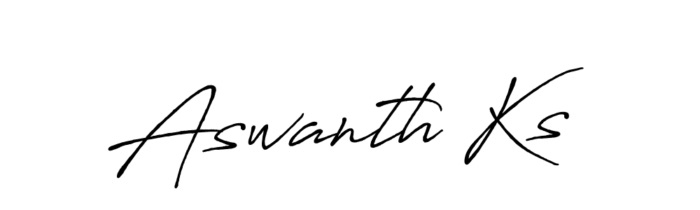 How to make Aswanth Ks name signature. Use Antro_Vectra_Bolder style for creating short signs online. This is the latest handwritten sign. Aswanth Ks signature style 7 images and pictures png