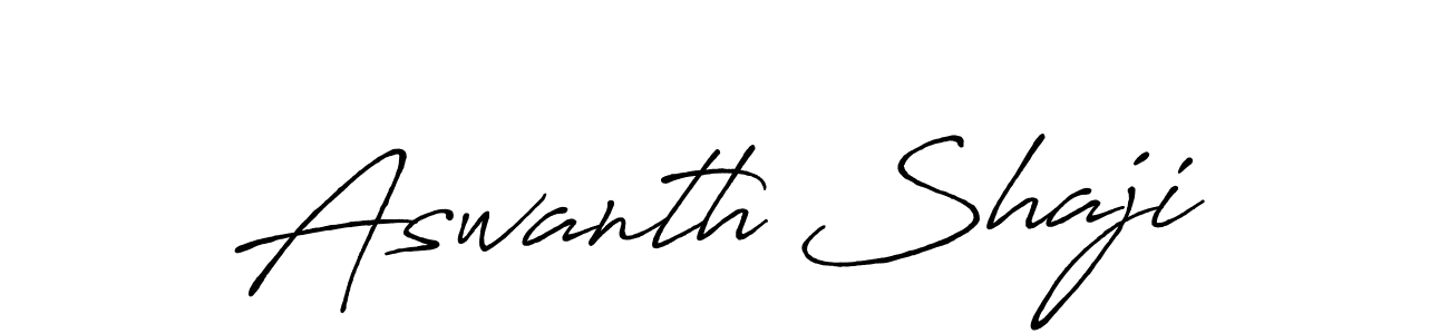 Make a beautiful signature design for name Aswanth Shaji. With this signature (Antro_Vectra_Bolder) style, you can create a handwritten signature for free. Aswanth Shaji signature style 7 images and pictures png