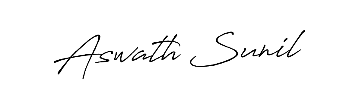 Aswath Sunil stylish signature style. Best Handwritten Sign (Antro_Vectra_Bolder) for my name. Handwritten Signature Collection Ideas for my name Aswath Sunil. Aswath Sunil signature style 7 images and pictures png