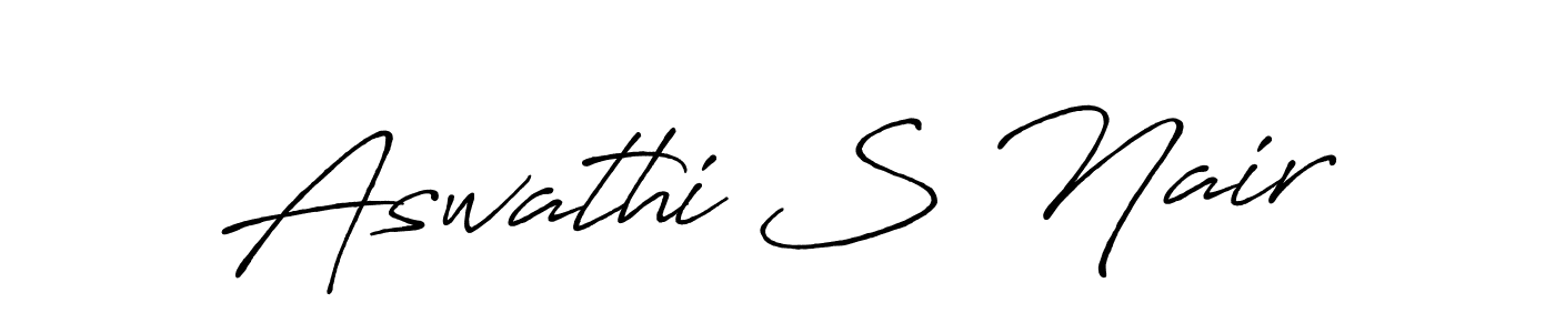 Design your own signature with our free online signature maker. With this signature software, you can create a handwritten (Antro_Vectra_Bolder) signature for name Aswathi S Nair. Aswathi S Nair signature style 7 images and pictures png