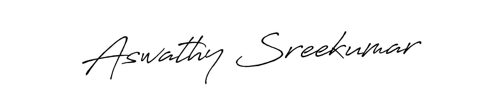 Create a beautiful signature design for name Aswathy Sreekumar. With this signature (Antro_Vectra_Bolder) fonts, you can make a handwritten signature for free. Aswathy Sreekumar signature style 7 images and pictures png