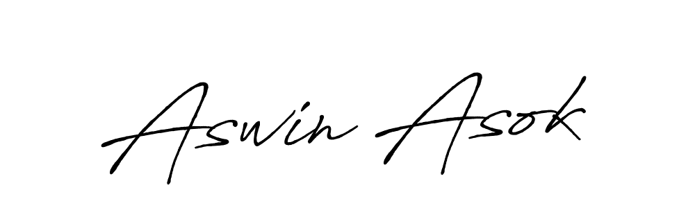 Make a beautiful signature design for name Aswin Asok. With this signature (Antro_Vectra_Bolder) style, you can create a handwritten signature for free. Aswin Asok signature style 7 images and pictures png