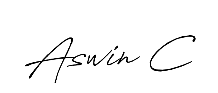 Create a beautiful signature design for name Aswin C. With this signature (Antro_Vectra_Bolder) fonts, you can make a handwritten signature for free. Aswin C signature style 7 images and pictures png