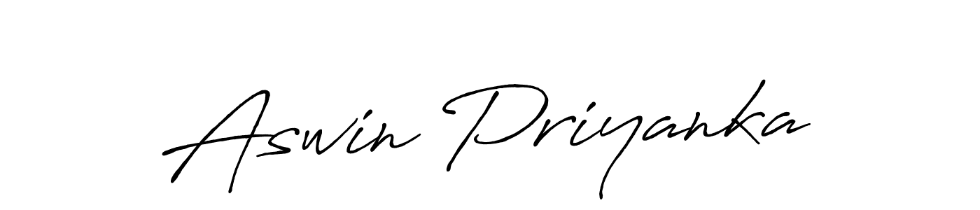 Use a signature maker to create a handwritten signature online. With this signature software, you can design (Antro_Vectra_Bolder) your own signature for name Aswin Priyanka. Aswin Priyanka signature style 7 images and pictures png