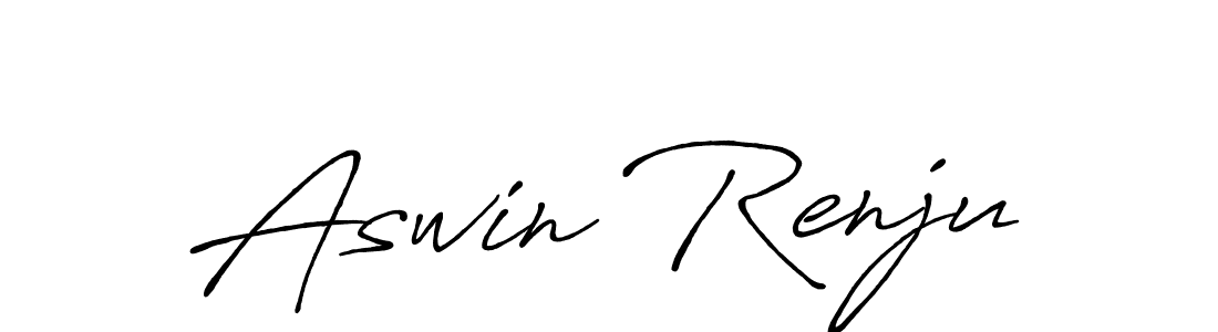 Use a signature maker to create a handwritten signature online. With this signature software, you can design (Antro_Vectra_Bolder) your own signature for name Aswin Renju. Aswin Renju signature style 7 images and pictures png