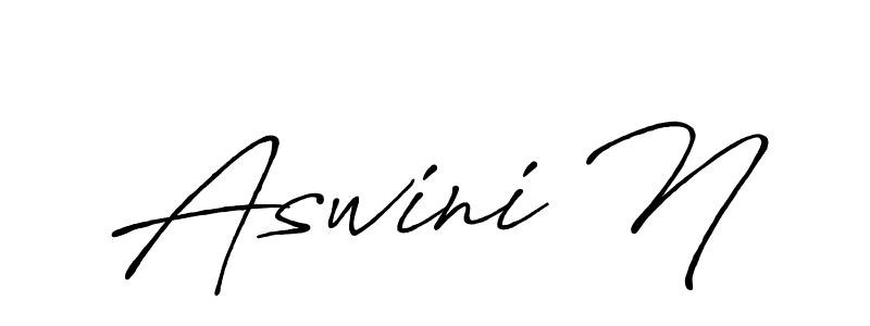 How to make Aswini N name signature. Use Antro_Vectra_Bolder style for creating short signs online. This is the latest handwritten sign. Aswini N signature style 7 images and pictures png