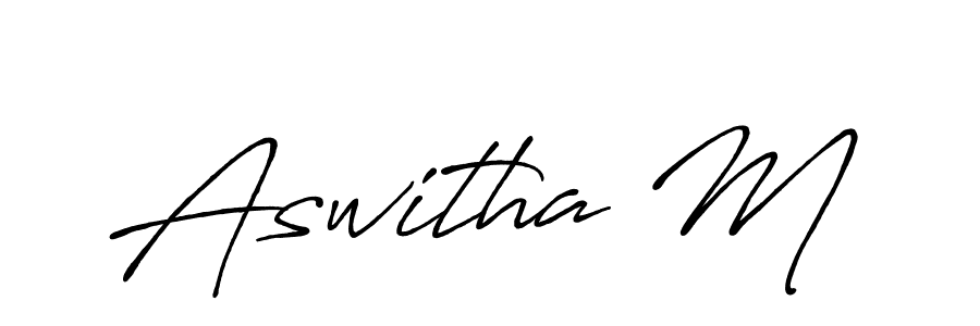 How to make Aswitha M signature? Antro_Vectra_Bolder is a professional autograph style. Create handwritten signature for Aswitha M name. Aswitha M signature style 7 images and pictures png