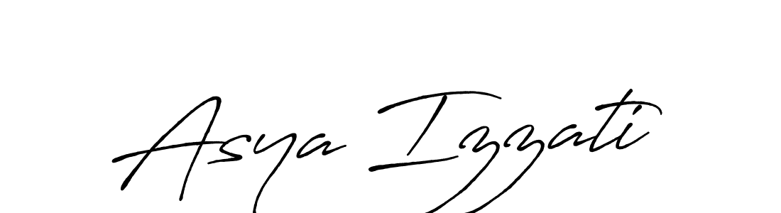 Create a beautiful signature design for name Asya Izzati. With this signature (Antro_Vectra_Bolder) fonts, you can make a handwritten signature for free. Asya Izzati signature style 7 images and pictures png