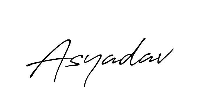 How to make Asyadav name signature. Use Antro_Vectra_Bolder style for creating short signs online. This is the latest handwritten sign. Asyadav signature style 7 images and pictures png