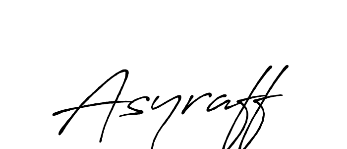 Create a beautiful signature design for name Asyraff. With this signature (Antro_Vectra_Bolder) fonts, you can make a handwritten signature for free. Asyraff signature style 7 images and pictures png