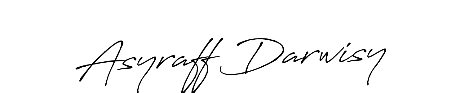 The best way (Antro_Vectra_Bolder) to make a short signature is to pick only two or three words in your name. The name Asyraff Darwisy include a total of six letters. For converting this name. Asyraff Darwisy signature style 7 images and pictures png