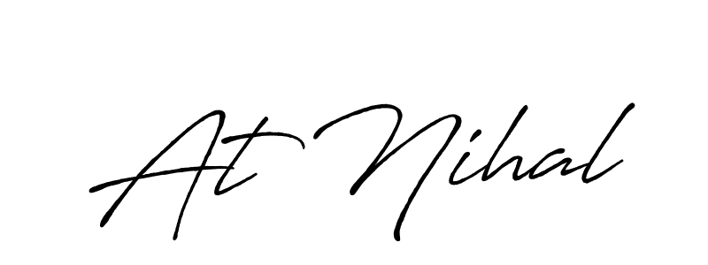 Make a beautiful signature design for name At Nihal. With this signature (Antro_Vectra_Bolder) style, you can create a handwritten signature for free. At Nihal signature style 7 images and pictures png