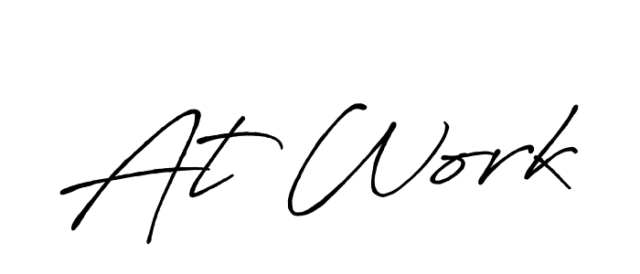 Similarly Antro_Vectra_Bolder is the best handwritten signature design. Signature creator online .You can use it as an online autograph creator for name At Work. At Work signature style 7 images and pictures png