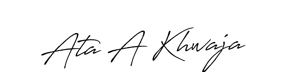 This is the best signature style for the Ata A Khwaja name. Also you like these signature font (Antro_Vectra_Bolder). Mix name signature. Ata A Khwaja signature style 7 images and pictures png