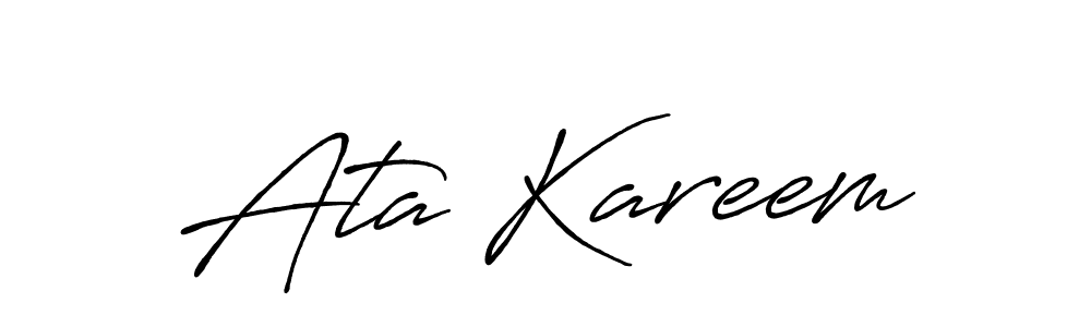 Create a beautiful signature design for name Ata Kareem. With this signature (Antro_Vectra_Bolder) fonts, you can make a handwritten signature for free. Ata Kareem signature style 7 images and pictures png