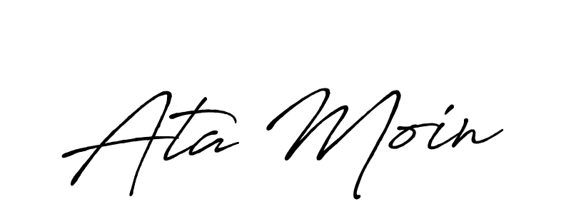 How to make Ata Moin name signature. Use Antro_Vectra_Bolder style for creating short signs online. This is the latest handwritten sign. Ata Moin signature style 7 images and pictures png