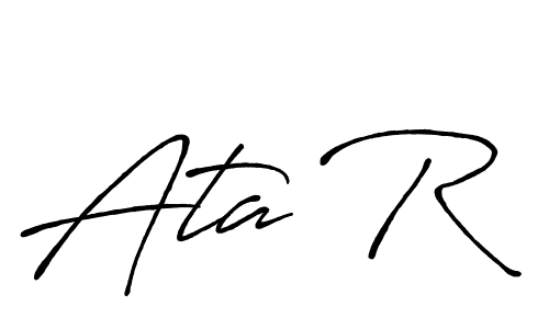 Create a beautiful signature design for name Ata R. With this signature (Antro_Vectra_Bolder) fonts, you can make a handwritten signature for free. Ata R signature style 7 images and pictures png