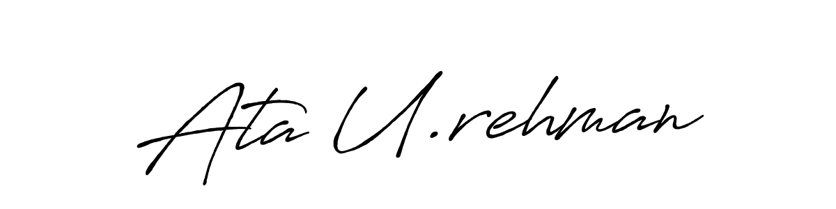 The best way (Antro_Vectra_Bolder) to make a short signature is to pick only two or three words in your name. The name Ata U.rehman include a total of six letters. For converting this name. Ata U.rehman signature style 7 images and pictures png